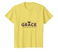 Christian Grace Wins Every Time Crown Inspirational T-Shirt, Kids, Lemon, 4 Years
