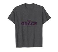 Christian Grace Wins Every Time Crown Inspirational T-Shirt, Men, Dark Heather Grey, XL