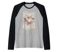 Christian Grandma Quilting Faith Sewing Bible Raglan Baseball Tee