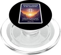 Christian Graphic Design Is My Ministry Designer Jesus God PopSockets PopGrip for MagSafe