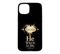 Christian Greater Is He Who Is In Me 1 John 4:4 Case for iPhone 15 Plus