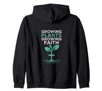 Christian Growing Plants Growing Faith Design Zip Hoodie