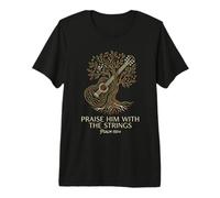 Christian Guitarist Praise Him with The Strings Premium T-Shirt