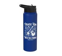 Christian Guitarist Praise Him with The Strings Stainless Steel Insulated Water Bottle