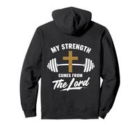 Christian Gym Motif: Strength from the Lord Jesus Christ Pullover Hoodie