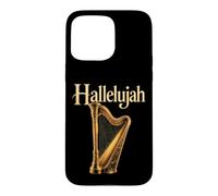 Christian Hallelujah Gold Harp Worship Music Religious Case for iPhone 15 Pro Max