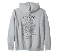 Christian Harvest Matthew 9:37 Pumpkin Autumn Faith Fall Zip Hoodie