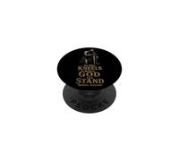 Christian He Who Kneels Before God Can Stand Gift PopSockets Adhesive PopGrip