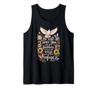 Christian He Will Cover You with His Wings Faith Gift Tank Top