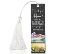 Christian Heart Guarding Bookmark, Inspirational Gift for Believers, Uplifting Gift for Spiritual Readers, Spiritual Bookish Present, Unique Landscape & Scripture Design Bookmark, WCB72