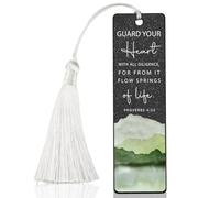 Christian Heart - Guarding Bookmark, Inspirational Gift for Believers, Uplifting Gift for Spiritual Readers, Faith - Based Reading Gift, Unique Mountain & Scripture Design Bookmark, WCB47