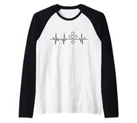 Christian Heartbeat Christianity Heart Rate Raglan Baseball Tee
