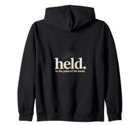 Christian Held In The Palm Of His Hand Backprint Zip Hoodie