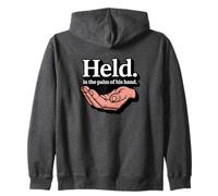 Christian Held In The Palm Of His Hand Zip Hoodie