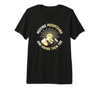 Christian Hiker Moving Mountains Faith Trail Premium T-Shirt