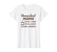 Christian Homeschool Mom Coffee Jesus Lessons Faith Inspired T-Shirt