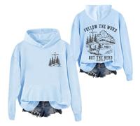 Christian Hoodie Follow The Word Not The Herd Sweatshirt Christian Shirt For Women Men Carolina Blue