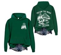 Christian Hoodie Follow The Word Not The Herd Sweatshirt Christian Shirt For Women Men Green