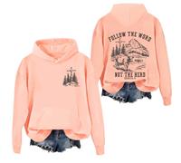 Christian Hoodie Follow The Word Not The Herd Sweatshirt Christian Shirt For Women Men Orange