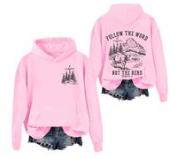 Christian Hoodie Follow The Word Not The Herd Sweatshirt Christian Shirt For Women Men Pink