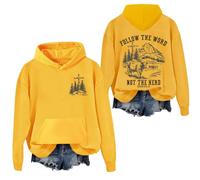 Christian Hoodie Follow The Word Not The Herd Sweatshirt Christian Shirt For Women Men Yellow