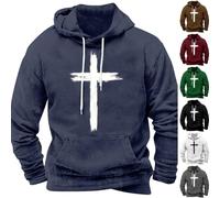 Christian Hoodie Men Jesus Hoodie Men Cross Printing Hoodies 3D Christian Jesus Hoodies Bible Faith Jesus Pullover Christian Gifts For Boys Winter Festival Sweatshirt With Fleece Lined