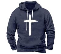 Christian Hoodies for Men, Mens Christian Cross Jesus Hoodie Top Christ Faith Pattern Printing Pullover Sweatshirts BIg and Tall Soft comfort Workout Long Sleeve Hoodies Joggers Running Sportswear