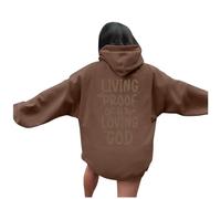 Christian Hoodies for Women Girls UK Love Like Jesus Letter Printed Bible Verse Oversized Casual Long Sleeve Autumn Sweatshirts Trendy Y2K Tops Pullover Hoodie Women,A40 Brown,XL