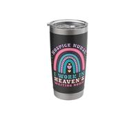 Christian Hospice Nurse Work in Heaven Jesus Nursing Gift Stainless Steel Insulated Tumbler