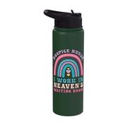 Christian Hospice Nurse Work in Heaven Jesus Nursing Gift Stainless Steel Insulated Water Bottle
