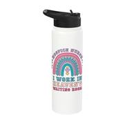 Christian Hospice Nurse Work in Heaven Jesus Nursing Gift Stainless Steel Insulated Water Bottle