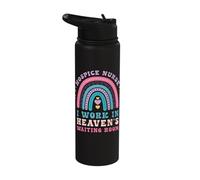 Christian Hospice Nurse Work in Heaven Jesus Nursing Gift Stainless Steel Insulated Water Bottle