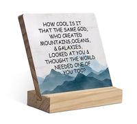 Christian How Cool Is It That The Same God Wood Plaque with Wooden Stand,Inspirational Bible Scripture Wooden Plaque Sign Desk Decor for Home Bedroom Living Room Table Shelf Decoration
