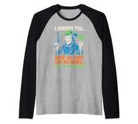 Christian Humor Sin No More Or Do Fun Womens Religious Raglan Baseball Tee