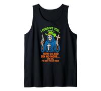 Christian Humor Sin No More Or Do Fun Womens Religious Tank Top