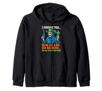 Christian Humor Sin No More Or Do Fun Womens Religious Zip Hoodie