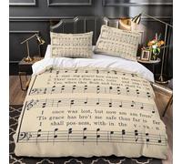 Christian Hymn Sheet Duvet Cover 3D Design Printed Super Soft 3 Pieces Bedding Set Zipper Comforter Cover Hotel Quality Hypoallergenic for Teens Kids Girls Boys Women Adults Super king（260x220cm）