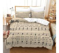 Christian Hymn Sheet-Vintage Religious Music Style 3Pcs Bedding Set Printed Quilt Cover,3D Duvet Cover for Boys Adult, Microfibre, with Pillowcases Easy Care Microfiber Comforter Cover Hidden Zipper