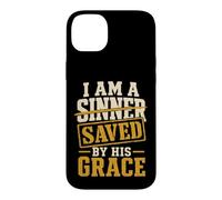 Christian I Am A Sinner Saved By His Grace Gift Case for iPhone 14 Plus