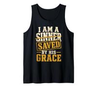 Christian I Am A Sinner Saved By His Grace Gift Tank Top