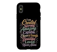 Christian I Am Created Strong Chosen Loved Word Cloud Case for iPhone X/XS