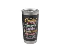 Christian I Am Created Strong Chosen Loved Word Cloud Stainless Steel Insulated Tumbler
