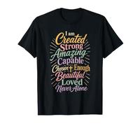 Christian I Am Created Strong Chosen Loved Word Cloud T-Shirt