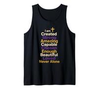 Christian I Am Created Strong Chosen Loved Word Cloud Tank Top
