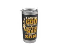 Christian I Asked God to Make Me A Better Man He Sent Me Stainless Steel Insulated Tumbler