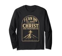 Christian I Can Do All Things Through Christ Bible Verse Long Sleeve T-Shirt