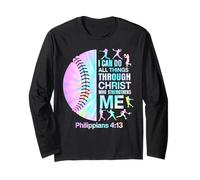 Christian I Can Do All Things Through Jesus Tie Dye Baseball Long Sleeve T-Shirt