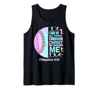Christian I Can Do All Things Through Jesus Tie Dye Baseball Tank Top