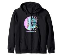 Christian I Can Do All Things Through Jesus Tie Dye Baseball Zip Hoodie