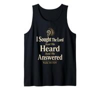 Christian I Sought The Lord and He Heard Bible Verse Gift Tank Top